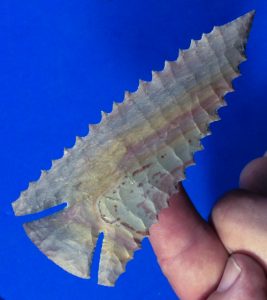 serrated lost lake chert arrowhead