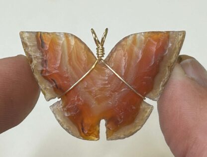 Brazilian Agate Butterfly Pendant - Image 2